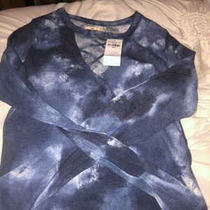 hollister tie dye criss cross long sleeve shirt